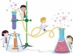 4 kids with science beakers